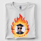 One Degree Hotter Saying Quote Pun Cartoon Flames Fire Graduation Class of 2025 Custom Photo College