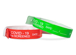 COVID-19 Pre-Screened Vinyl Wristbands