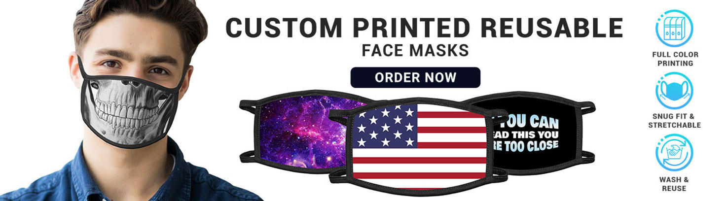 Custom Printed Reusable Fabric Face Masks
