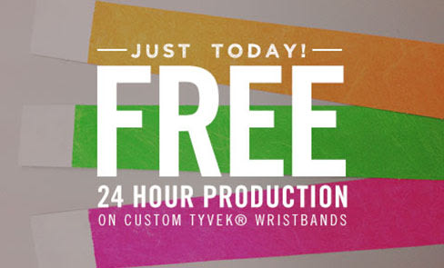 Free Production Customizable Tyvek Wristbands