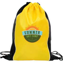Two Tone Sided Drawstring Tote Bags