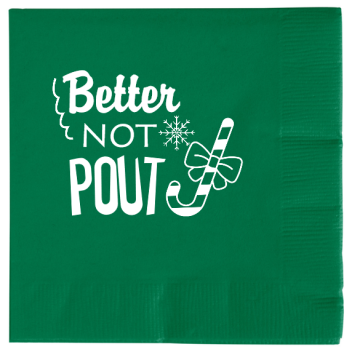 Christmas Day Better Not Pout 2ply Economy Beverage Napkins Style 114959
