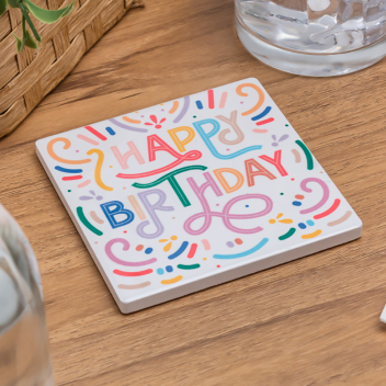 4 Inch Full Color Square Ceramic Coasters