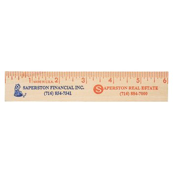 6" Natural Finish Ruler