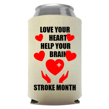 American Stroke Awareness Month Full Color Foam Collapsible Coolies Style 106048