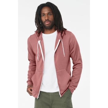 Bella Unisex Poly-cotton Fleece Full-zip Hoodie