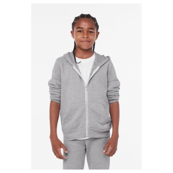 Bella + Canvas Youth Sponge Fleece Full-zip Hooded Sweatshirt