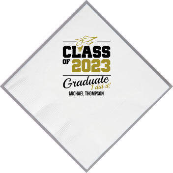 Custom Class I Did It Graduation Premium Full Color Napkins