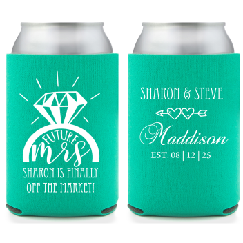 Custom Future Mrs Diamond Ring Engagement Full Color Can Coolers