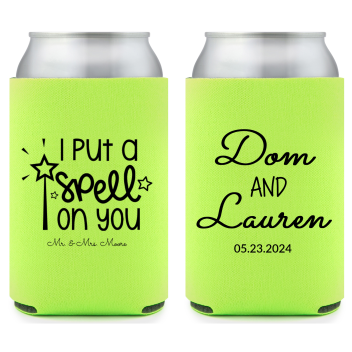 Custom I Put A Spell On You Fairytale Wedding Full Color Can Coolers