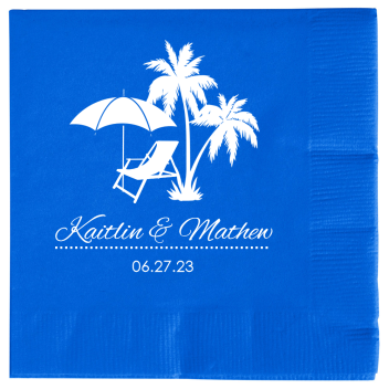 Custom We Did It On The Beach Wedding Premium Napkins