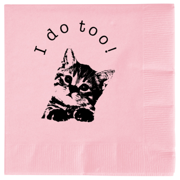 Customized Cat I Do Too Pet Wedding Premium Napkins