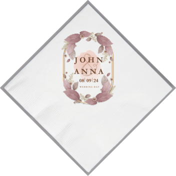 Customized Elegant Watercolor Florals Wedding Premium Full Color Napkins