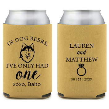 Customized Husky In Dog Beers Pet Wedding Full Color Can Coolers