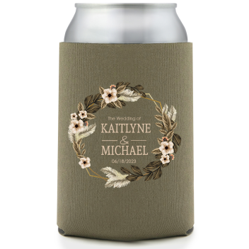Customized Names Ethereal Bohemian Wedding Full Color Can Coolers