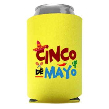 Happy Cinco De Mayo Full Color Foam Collapsible Coolies Style 105887