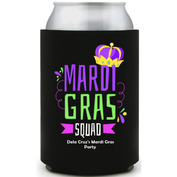 Mardi Gras Squad Full Color Can Coolers