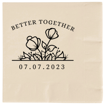 Personalized Better Together Floral Wedding Premium Napkins