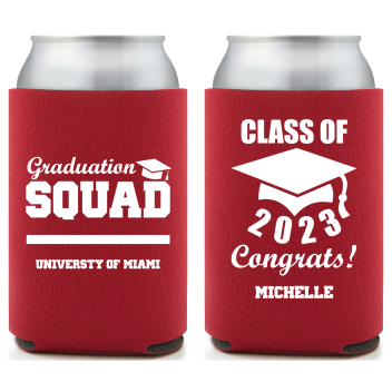 Personalized Graduation Squad Full Color Can Coolers