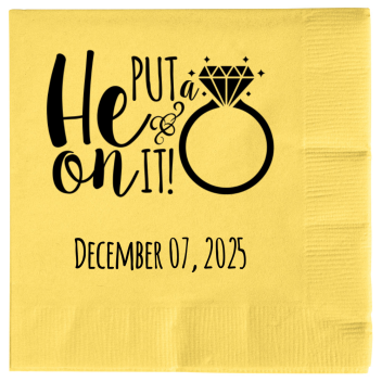 Personalized He Put A Ring On It Engagement Premium Napkins