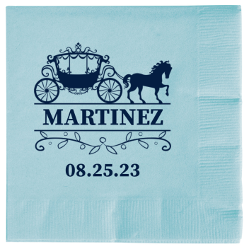 Personalized Monogram Carriage Fairytale Wedding Premium Napkins