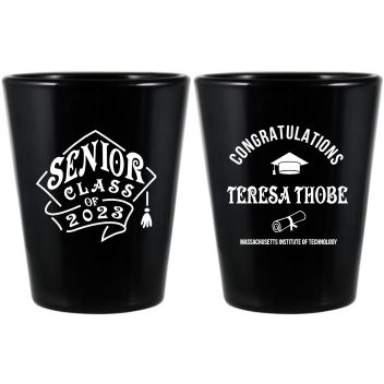 Personalized Senior Class Graduation Black Shot Glasses