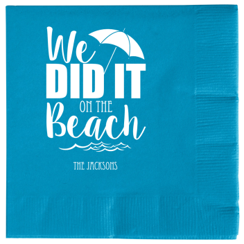 Personalized We Did It On The Beach Wedding Premium Napkins