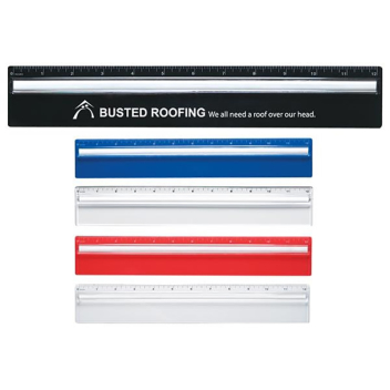 Plastic Ruler With Magnifying Glass 12"