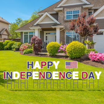 Pre-packaged Happy Independence Day Yard Letters