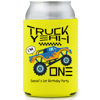 Truck Yeah I Am One Birthday Full Color Can Coolers