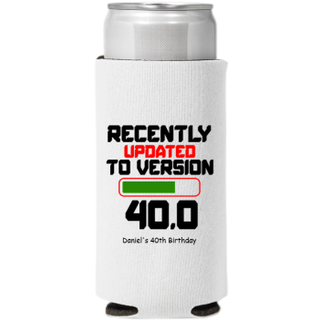 Updated To Version 40.0 Birthday Full Color Slim Can Coolers