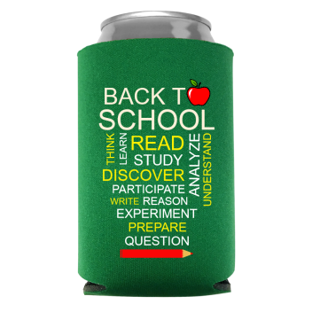 Back To School Full Color Foam Collapsible Coolies Style 110231