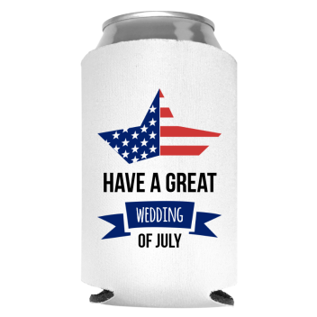Fourth Of July Wedding Full Color Foam Collapsible Coolies Style 110255