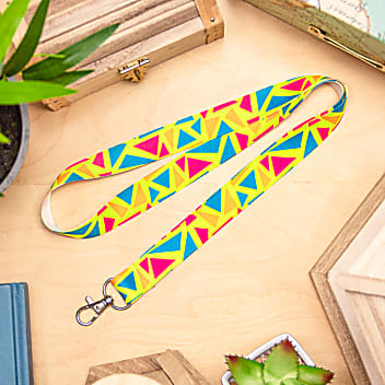 Personalised Fluorescent Printed Lanyard - Custom Print Your Own Text Or Logo