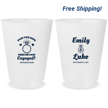 Custom Does This Ring Make Me Look Engaged Frosted Stadium Cups