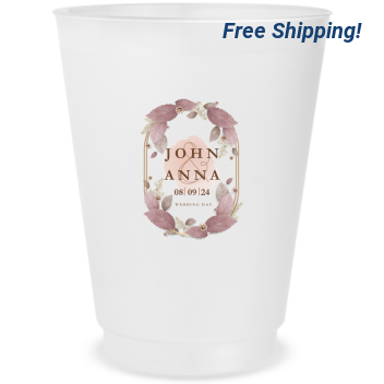 Customized Elegant Watercolor Florals Wedding Frosted Stadium Cups