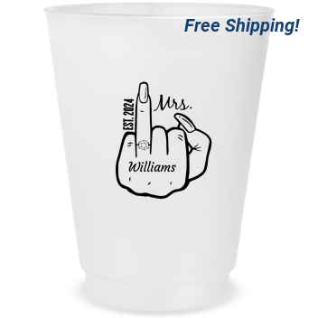 Customized Funny Engaged Finger Frosted Stadium Cups