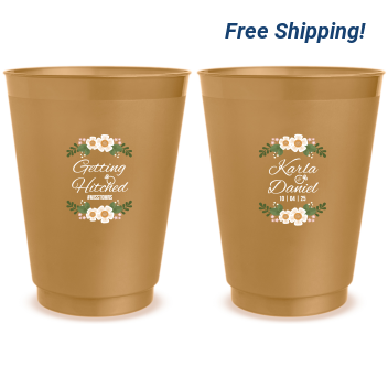 Customized Getting Hitched Engagement Frosted Stadium Cups