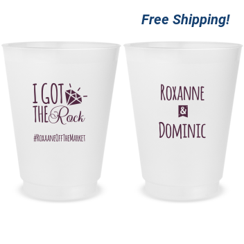 Customized I Got The Rock Engagement Frosted Stadium Cups
