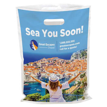 12 X 16 Inch Full Color Plastic Bags With Die Cut Handles