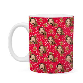 Custom Christmas Gingerbread Head Mug