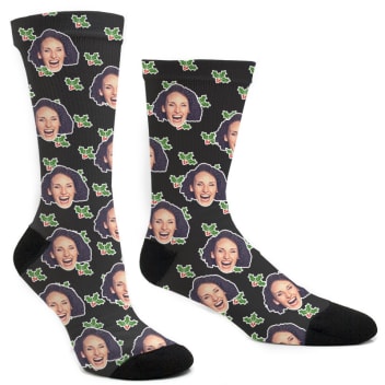 Custom Christmas Holly Socks