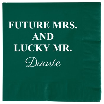 Custom Future Mrs. And Lucky Mr. Engagement Premium Napkins