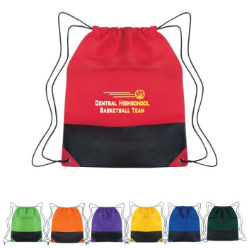 Non-woven Two-tone Drawstring Sports Pack