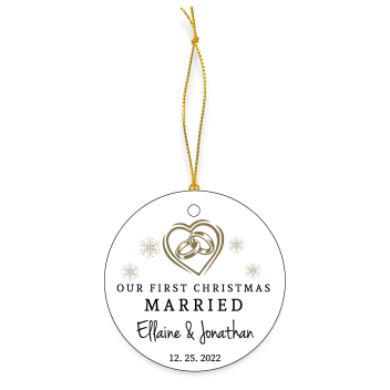Personalized First Christmas Married Ceramic Ornaments