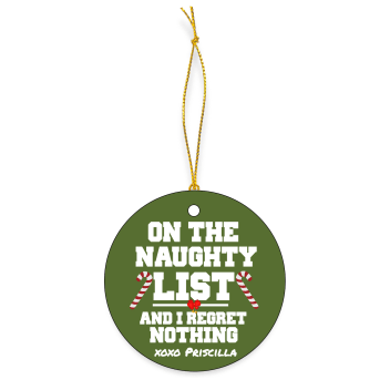 Personalized On The Naughty List Ceramic Ornaments