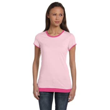 Bella Ladies Sheer Jersey Short-sleeve 2-in-1 T-shirt