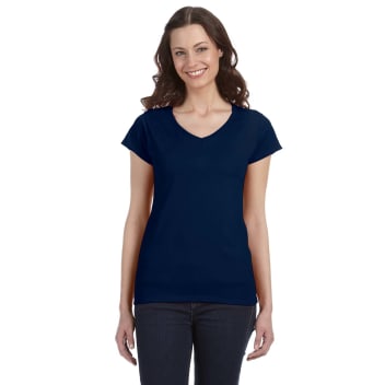 Gildan Softstyle&reg; Ladies 4.5 Oz. Junior Fit V-neck T-shirt