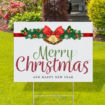 Merry Christmas Jingle Bell Yard Signs