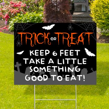 Trick Or Treat 6 Feet Distance Yard Signs